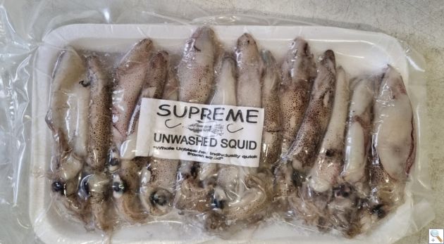 Unwashed frozen squid
